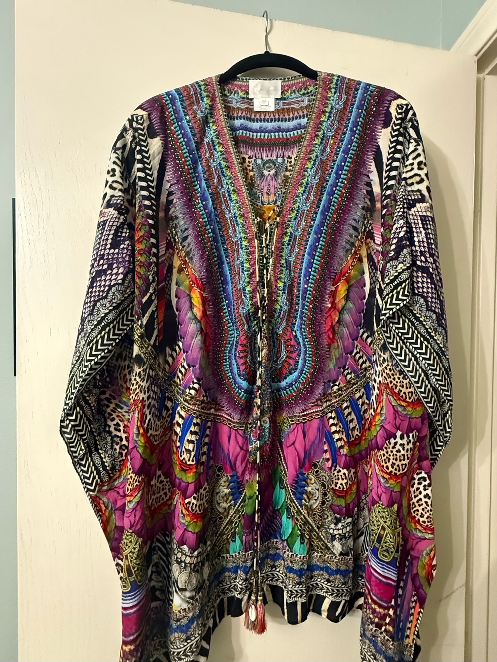 Camilla Silk Vibrant Multicolor Kaftan - O/S